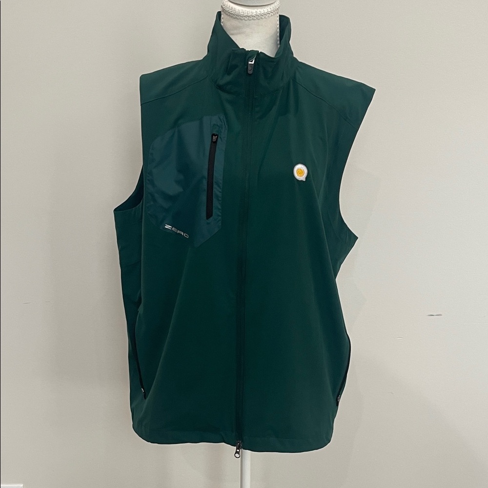 Zero restriction Dark Green Sleeveless Zip-Up Vest with Chest Pocket